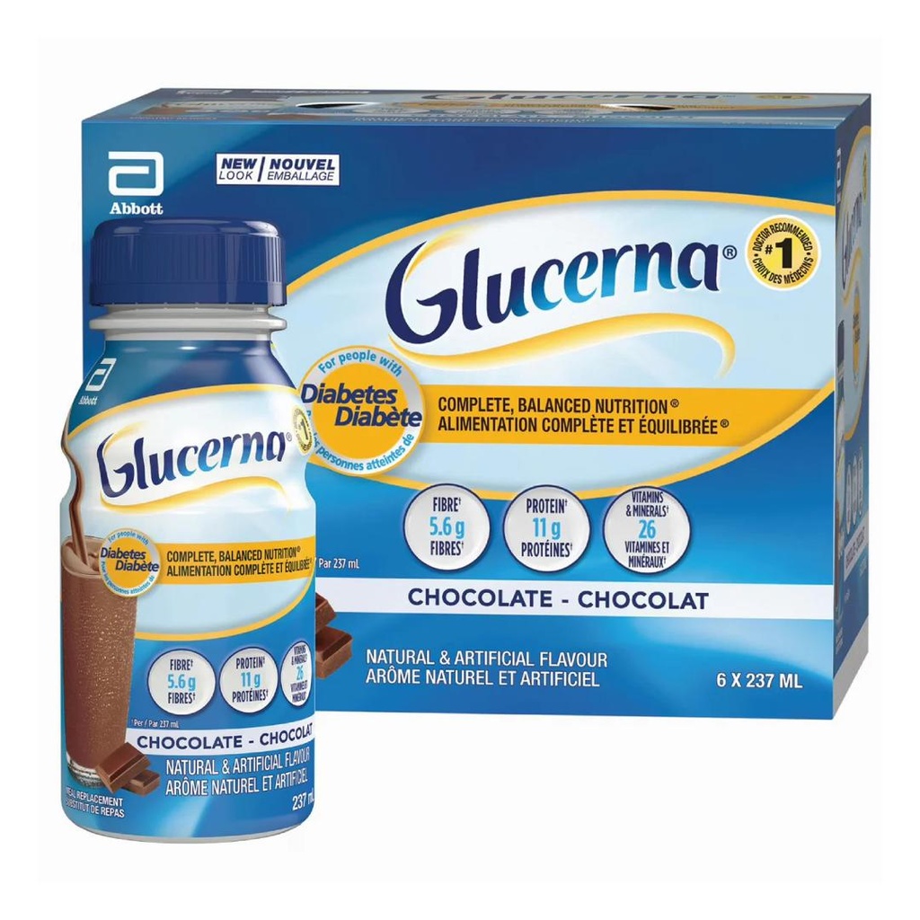 GLUCERNA DIABÉTIQUE CHOCOLAT PACK DE 6PCS