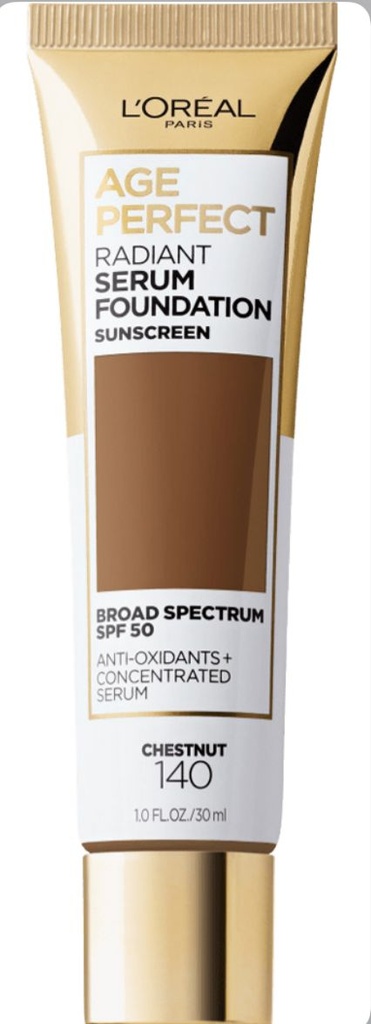 FOND DE TEINT TUBE SERUM RADIEUX AGE PERFECT 140 CHATAIGNE,30ml